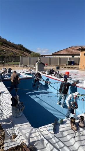 Applying the mini pebble pool plaster is one of the most important stages in the pool-building process. This is where the structure transforms into its final look: smooth texture, long-lasting durability, and a natural finish that enhances the water’s color and brings the entire design to life. Our crew hand-trowels every section with precision to ensure even coverage and a premium result that will last for years. Another major milestone toward a beautifully finished custom pool. | GAIA Builders