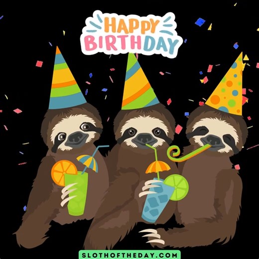 1.8K views · 60 reactions |  Happy Birthday to all our slothy friends!  May your day be as chill and joyful as these adorable birthday sloths. Sloth on, and enjoy every moment! 殮❤️ From Us Here @ Sloth of The Day *** Slothoftheday.com *** LeoGarciaBooks.com *** HardcoreCoffeeDrinker.com #BirthdaySloth #SlothCelebration #ChillBirthday #AdorableSloths #BirthdayJoy #SlothLove #BirthdayCheer #SlothyMoments #CelebrateSlowly #BirthdayVibes | Sloth of The Day | Facebook