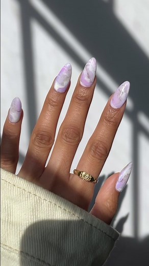 Milky Lavender Marble Nails Tutorial Inspired by Taylor Swift's Song