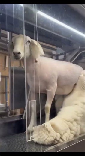 Inside a Sheep Shearing Machine 👀🐑 #animals #sheep #farming #farmlife