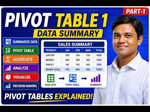 Pivot Table | Data Summary | Data Analysis with Excel