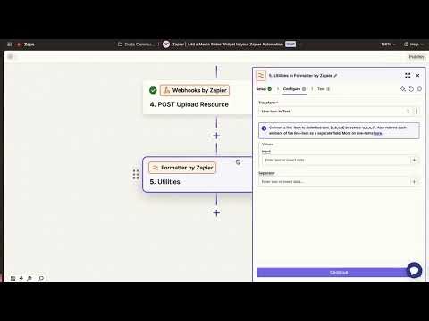 Duda + Zapier: Use Zapier Formatter to extract image URLs