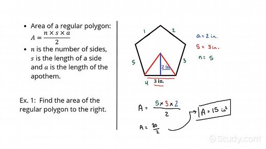 How to Find the Area of a Regular Polygon | Geometry | Study.com