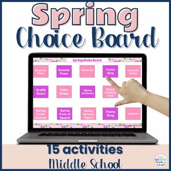 Spring Choice Board | Fun Middle School ELA | 15 Activities | Digital | Print