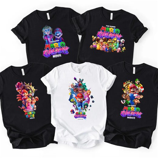 Super Mario Galaxy Movie T Shirt Nintendo Character Gamer Graphic Tee