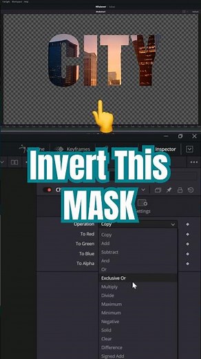 Invert Your Text Mask with Channel Booleans - DaVinci Resolve