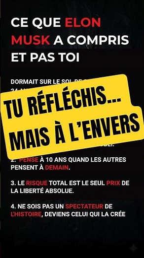 ce que Elon musk a compris et pas toi