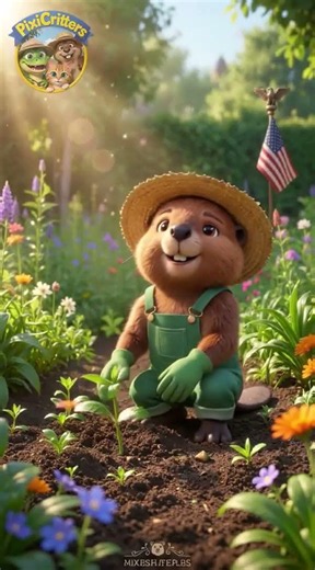 Barney Beaver's Little Garden! 🦫🌱 #shorts #cuteanimals