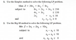 1. Use the Simplex method to solve the following LP problem.Ma... | Filo