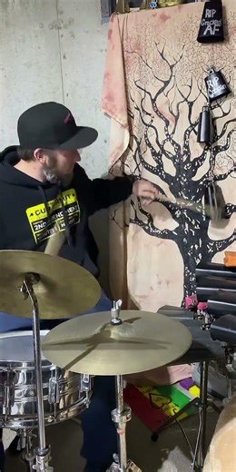 Playing the graveyard bells. 😂#cowbell #drums