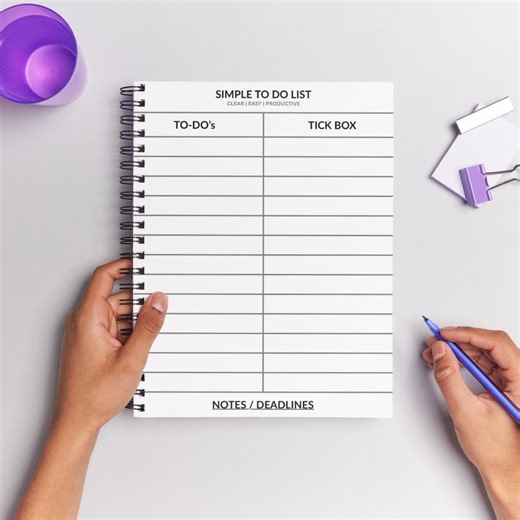 Simple To Do List Printable | Daily Task Planner | Checklist | Productivity Sheet | Instant Download PDF