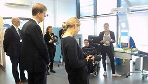 Government minister Stephen Timms learns about the student-led Let Me In disability access audit