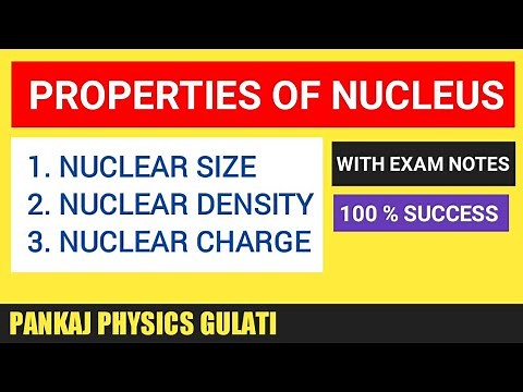 NUCLEAR SIZE, NUCLEAR DENSITY, NUCLEAR CHARGE || PROPERTIES OF NUCLEUS || PART - II || EXAM NOTES ||