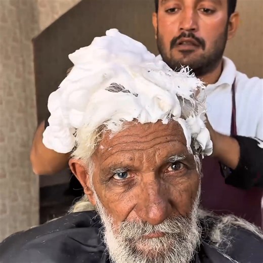 57K views · 352 reactions | 100-Year-Old Man's Heartwarming Transformation Long to Short Haircut | Eduardoo Silvaa | Facebook