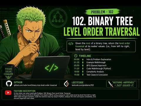🌳 LeetCode 102 – Binary Tree Level Order Traversal | BFS Queue Explained | C++