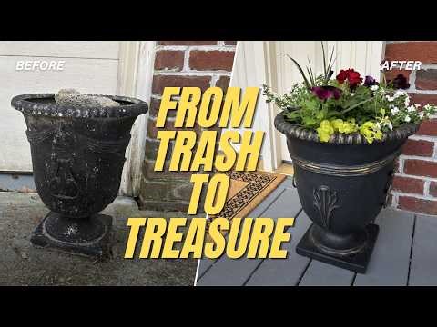 How to Upcycle an Old Flower Pot | Budget-Friendly Garden DIY + Repair & Paint Tutorial