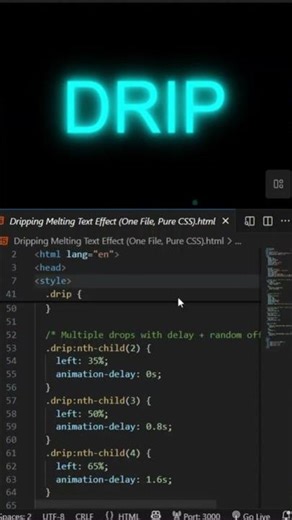 🔥 Melting Text Effect — One File, Pure CSS | No JS Needed 💧