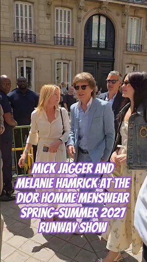 Mick Jagger and Melanie Hamrick at the Dior Homme Menswear Spring-Summer 2027 runway show