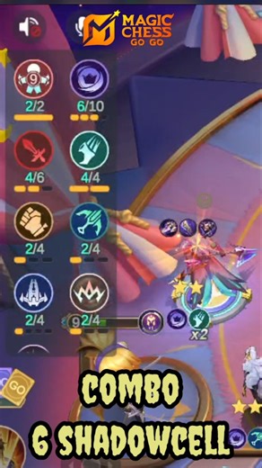 strongest combo 6shadowcell 9metrozero ||magic chess go go
