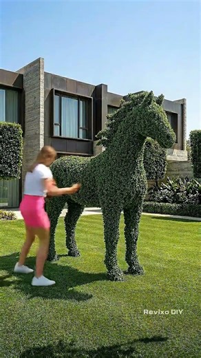 Backyard Upgrade Nobody Saw Coming | Horse Topiary Masterpiece Reveal ✨ #Backyard #Hourse #Garden