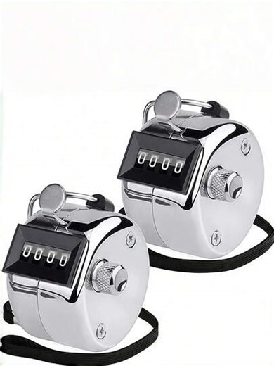 4-Digit Mechanical Metal Hand Tally Counter (0-9999), Battery-Free, One-Click Counting, Portable Dynamic Clicker/Timer, Metal Threaded Knob, Suitable For Golf Training, Sports Training, Inventory Management, Outdoor Toys, Parent-Child Activities, School, Office, Athletes, Knitting, Personal Use, Knee, Fishing, Picnics, Camping, Baseball Caps, Gifts | SHEIN