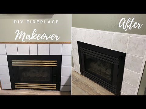 Fireplace Makeover // How to paint over existing tiles // DIY Painted Marble Granite