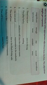 B Fill in the blanks with appropriate adjectives from the box. ... | Filo