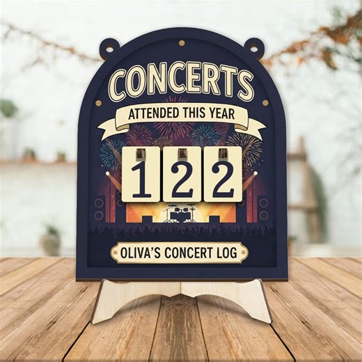 Concert Log Tracker Sign, Concerts Attended Tracker, Personalized Music Sign, Concert Count Board, Music Lover Gift, Custom Concert Decor - Etsy