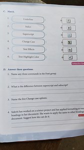 C. Match.UnderlineItalicsSuperscriptChange CaseText Effect... | Filo