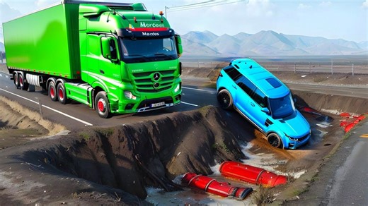 跑车、越野车和大卡车，爬坡大比拼