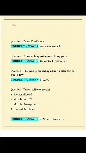 CALIFORNIA NOTARY PUBLIC PRACTICE EXAM QUESTIONS AND ANSWERS #california #notarylife
