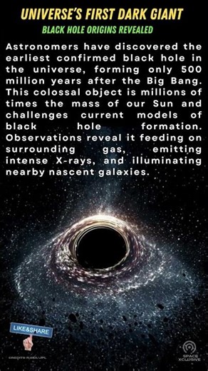 Astronomers have discovered the mysterious first black hole in the universe #BlackHole,#spacefacts