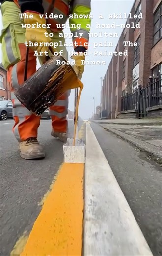 Manual Thermoplastic Road Markings #RoadMarking #Construction #CivilEngineering #LineMarkings