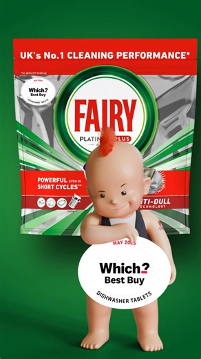 Get a shorter dish washing cycle with Platinum Plus! Easier cleaning, less time spent on chores. | Fairy