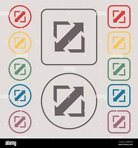 Deploying video, screen size icon sign. Symbols on the Round and square buttons with frame. Vector Stock Vector Image & Art - Alamy