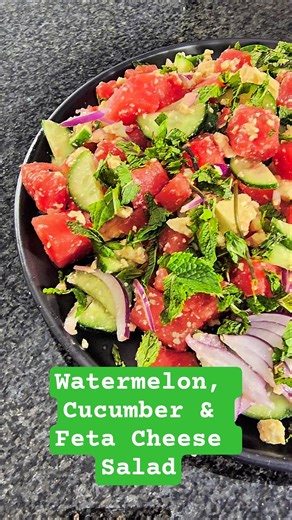 The SECRET to Making a REFRESHING Watermelon, Cucumber and Feta Salad