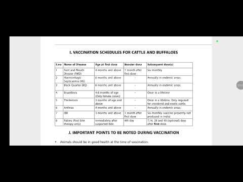 Vaccination schedule for Cattle & Buffalo