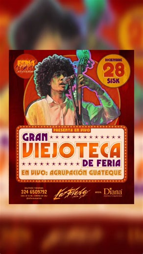 HOY DOMINGO ! 🎶Salsa Clásica para el bailador, Pachanga para agitar el cuerpo y Tropical y Bolero para quienes saben de elegancia Llega la Gran Viejoteca de Feria a LA FIERA Salsa Club. Preparáte para una noche con los clásicos que no pasan de moda y Guateque poniendo su sabrosura. 🗓️ 28 de Diciembre / 8pm 🎟️ Cover: $15k ❤️‍🔥 La Fiera Salsa Club 📍 Cra 3 # 13-46 • Centro de Cali ¡La rumba que tu cuerpo pide y que Cali se merece! Reservas al 3246509792