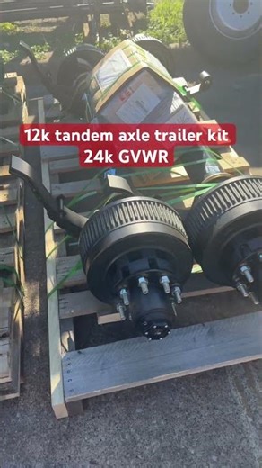 A 12k tandem axle trailer kit with a 24k Gross Vehicle Weight Rating (GVWR) Carter brand, dexter