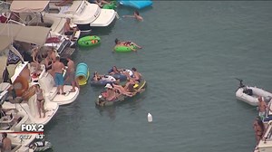 High water levels in Lake St. Clair affecting Jobbie Nooner, the Midwest's largest boat party