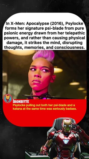 In X-Men: Apocalypse (2016), Psylocke forms her signature psi-blade from pure psionic energy