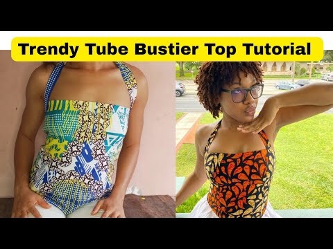 How to Cut and Sew This Stylish Bustier Blouse with Halter Neckline / Bustier Top Tutorial
