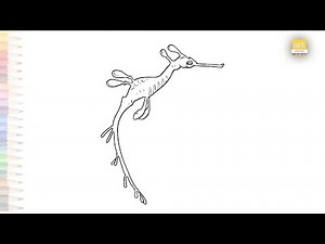 Weedy Sea Dragon drawing easy | Outline sketches | How to draw Common seadragon easily | #artjanag