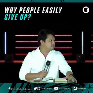 People give up easily because their purpose to succeed and to do whatever it takes was not strong enough. Watch our full Sunday Service Sermon entitled Duration: Endurance by Ptr. Joel Montes on our YouTube channel, CLC TV DAVAO https://www.youtube.com/watch?v=oCoJnFTvDTg And while you are at it, click that subscribe button and tap on the notification bell for you to be updated whenever we upload new and awesome videos. #ChristianLifeCenterDavao #DevelopingLifeTogether | Christian Life Center Da