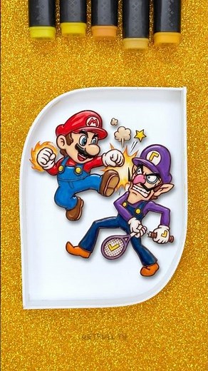Satisfying Color Mixing Mario & Waluigi Character Galaxy Movie #mario #satisfying #supermario