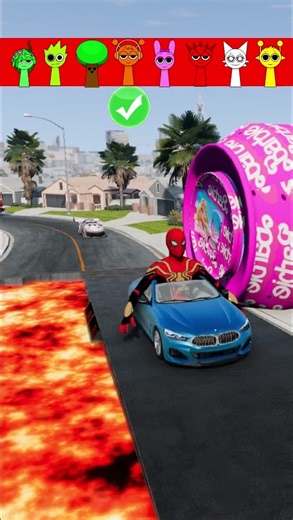 FUNNY CARS | MC QUEEN & BARBIE & SPIDERMAN & GUMMY BEAR & MARIO VS BOLLARD BARBIE IN BEAMNG DRIVE
