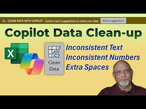 Automatic data clean up using Excel Copilot - live data quality check