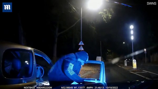 Dashcam footage shows dangerous driver trying to outrun police in car chase