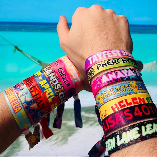 Personalized Festival Fabric Wristbands: Full Custom Bands for Event, Wedding, Birthday, Party, Bachelorette, Bachelor, Prom / School Events - Etsy