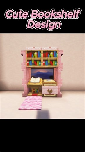 Two Cute mini bookcase design #minecraft #shorts #minecraftfurniture